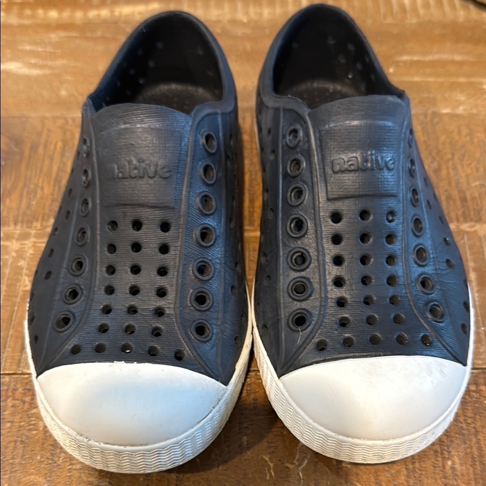 Native Black and White Slip-On Sneakers